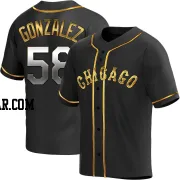 Miguel Gonzalez Youth Chicago White Sox Black Golden Replica Alternate Jersey