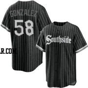 Miguel Gonzalez Youth Chicago White Sox Black Replica 2021 City Connect Jersey