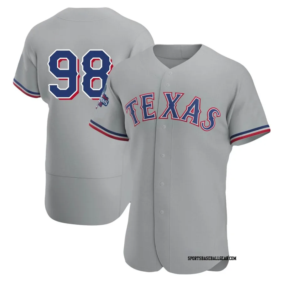 Miguel Ojeda Men's Texas Rangers Gray Authentic Road 2023 World Series Champions Jersey