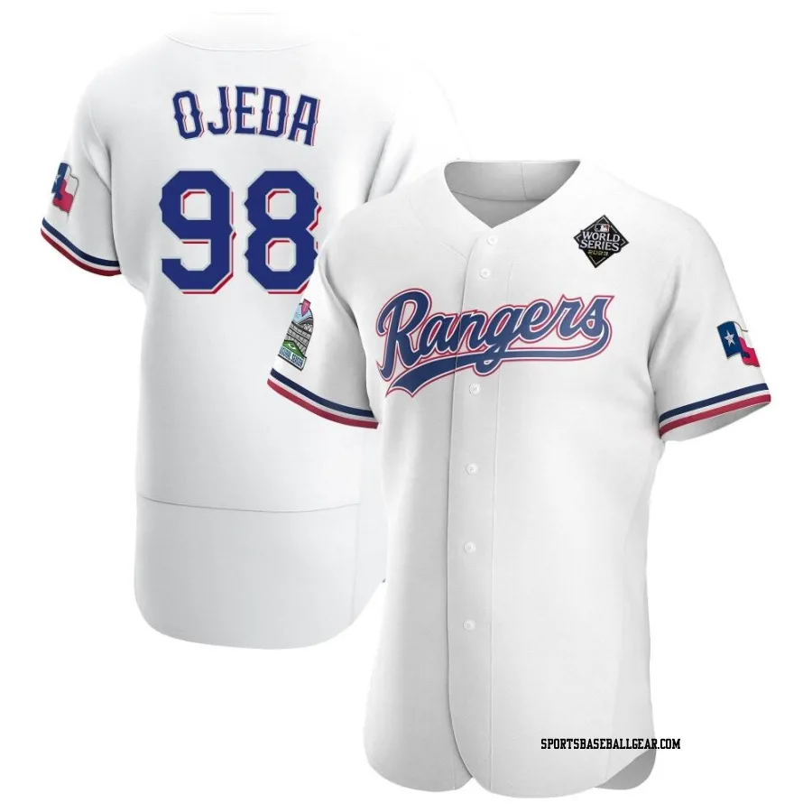 Miguel Ojeda Men's Texas Rangers White Authentic Home 2023 World Series Jersey