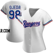 Miguel Ojeda Women's Texas Rangers White Replica Home 2023 World Series Champions Jersey