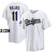 Miguel Rojas Men's Los Angeles Dodgers White/Gold Replica 2021 Gold Program Player Jersey