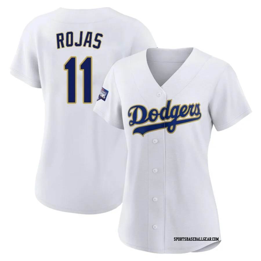 Miguel Rojas Women's Los Angeles Dodgers White/Gold Authentic 2021 Gold Program Player Jersey