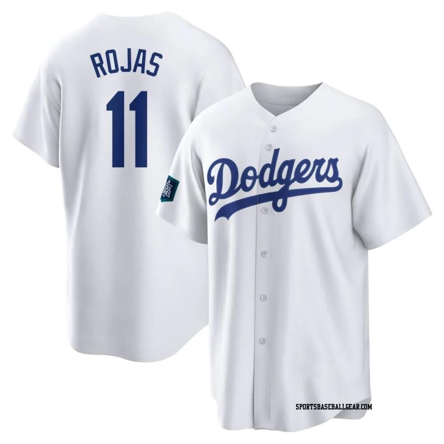 Miguel Rojas Youth Los Angeles Dodgers White Replica 2024 World Tour Seoul Series Home Jersey