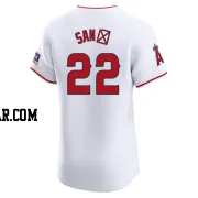 Miguel Sano Men's Los Angeles Angels White Elite Home Patch Jersey