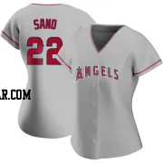 Miguel Sano Women's Los Angeles Angels Authentic Silver Road Jersey