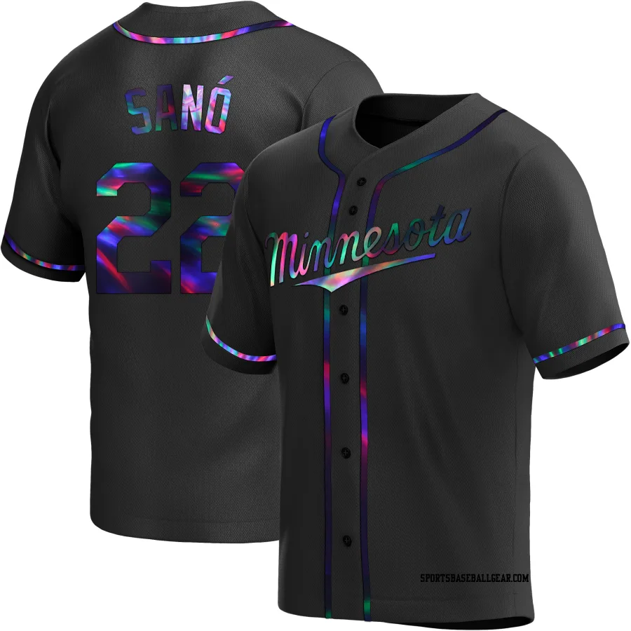 Miguel Sano Youth Minnesota Twins Black Holographic Replica Alternate Jersey