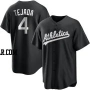 Miguel Tejada Men's Oakland Athletics Black/White Replica Jersey