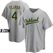 Miguel Tejada Men's Oakland Athletics Gray Replica Road Jersey