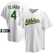 Miguel Tejada Men's Oakland Athletics White Replica Home Jersey