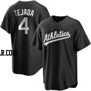 Miguel Tejada Youth Oakland Athletics Black/White Replica Jersey