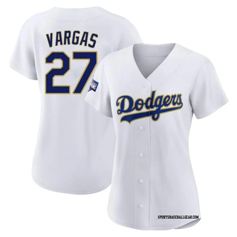 Miguel Vargas Women's Los Angeles Dodgers White/Gold Authentic 2021 Gold Program Player Jersey