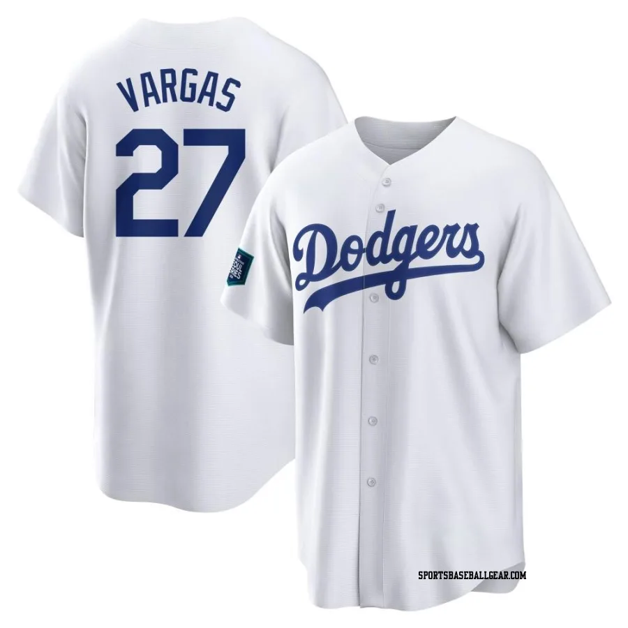 Miguel Vargas Youth Los Angeles Dodgers White Replica 2024 World Tour Seoul Series Home Jersey