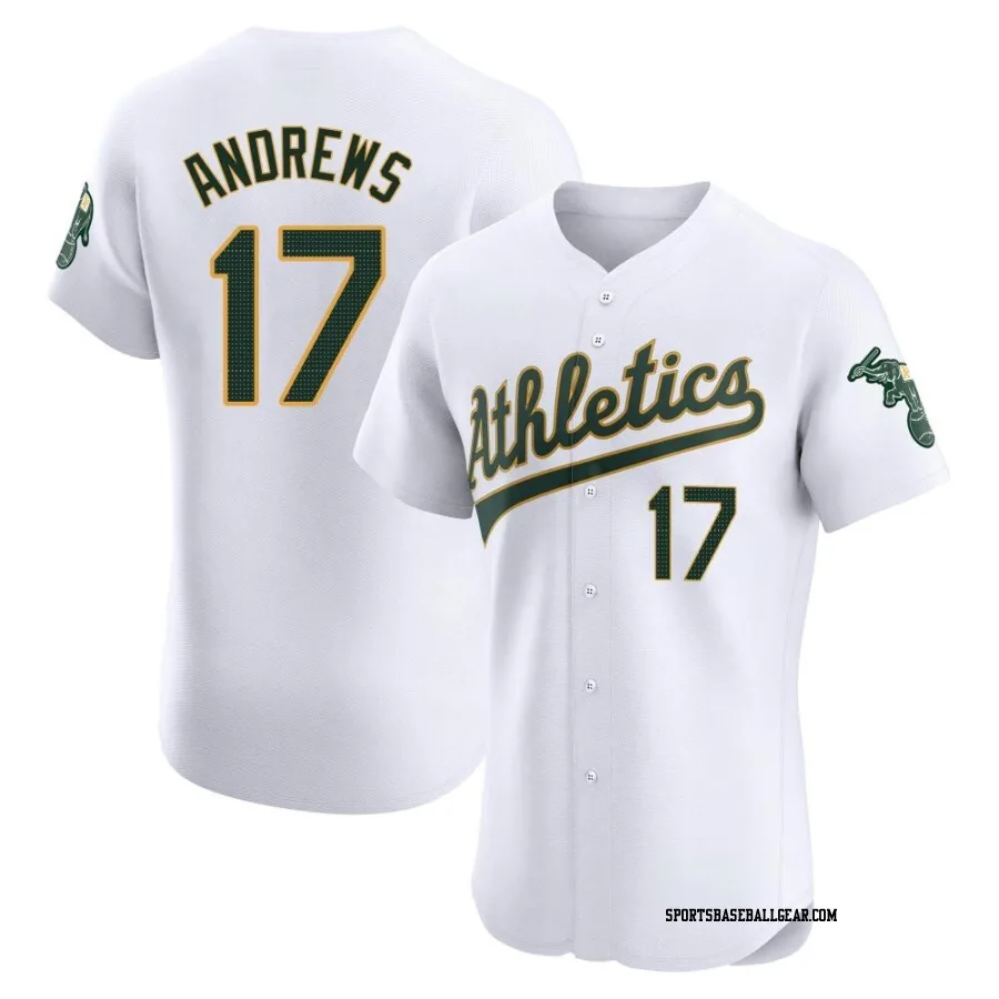 Mike Andrews Men's Oakland Athletics White Elite Home Jersey