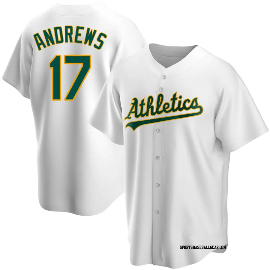 Mike Andrews Men's Oakland Athletics White Replica Home Jersey