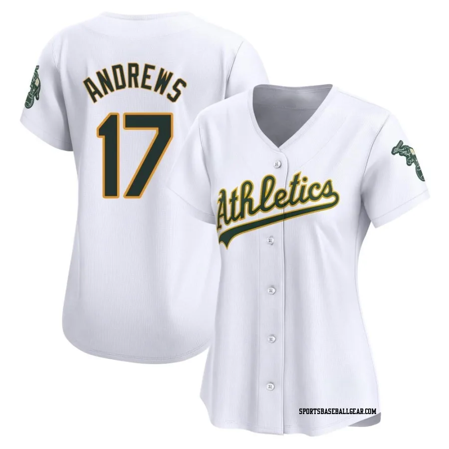 Mike Andrews Women's Oakland Athletics White Limited Home Jersey