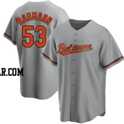 Mike Baumann Men's Baltimore Orioles Gray Replica Road Jersey