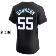 Mike Baumann Men's Miami Marlins Black Elite Alternate Vapor Premier Jersey