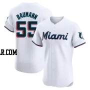 Mike Baumann Men's Miami Marlins White Elite Home Jersey