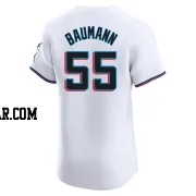 Mike Baumann Men's Miami Marlins White Elite Home Jersey