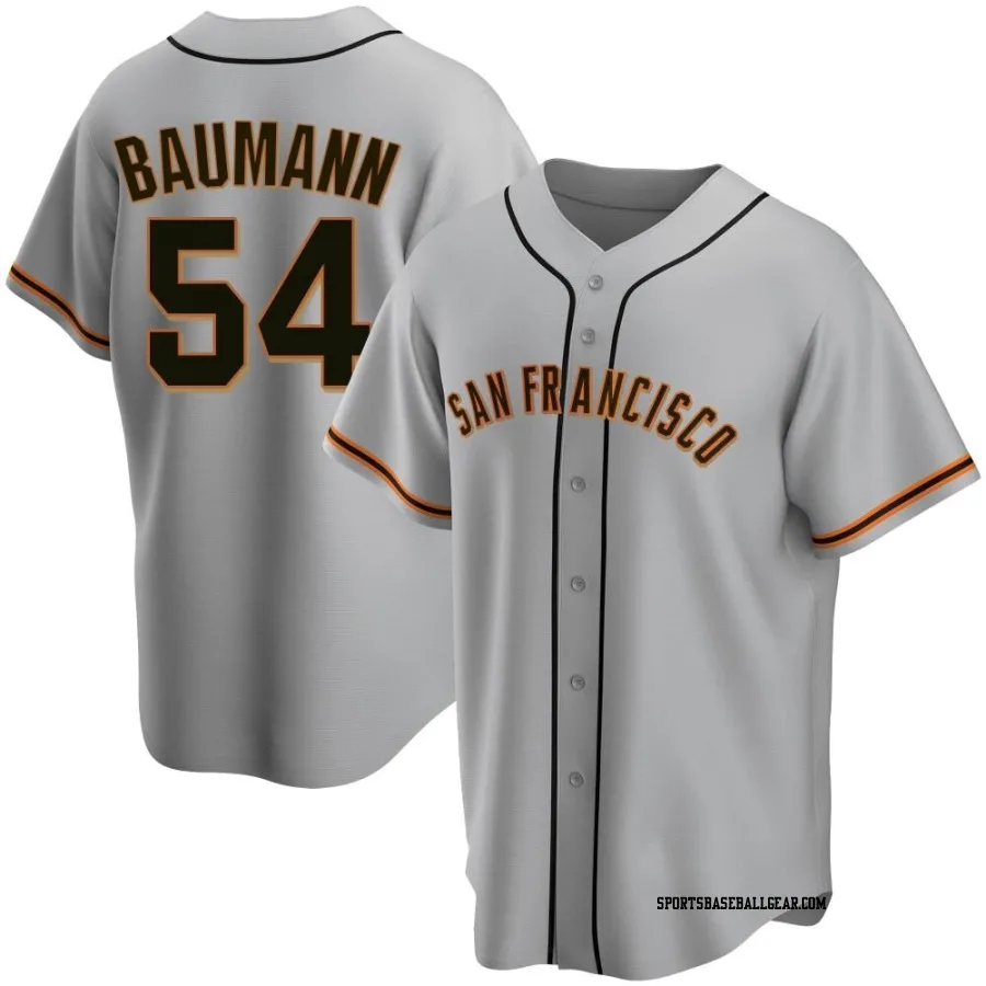 Mike Baumann Men's San Francisco Giants Gray Replica Road Jersey