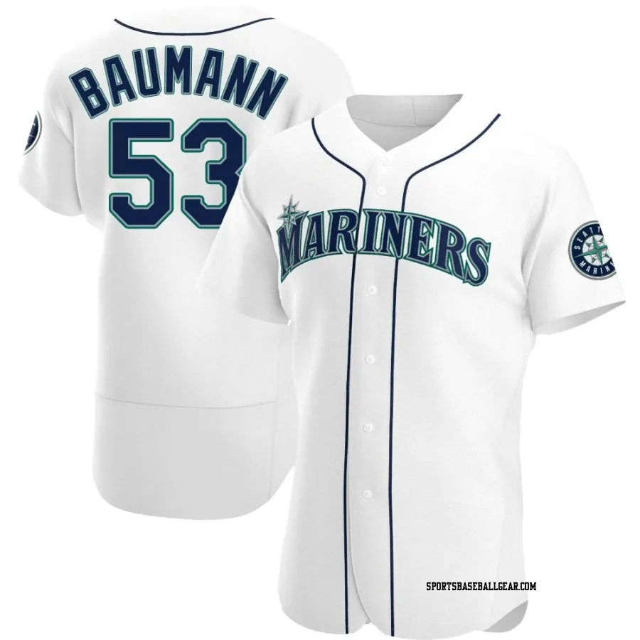 Mike Baumann Men's Seattle Mariners White Authentic Home Jersey