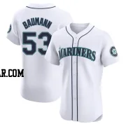 Mike Baumann Men's Seattle Mariners White Elite Home Jersey