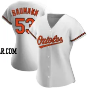 Mike Baumann Women's Baltimore Orioles White Authentic Home Jersey