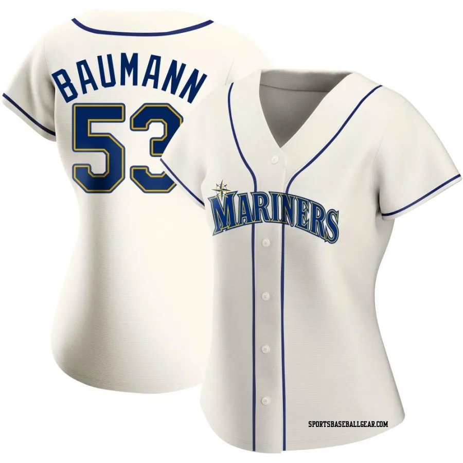 Mike Baumann Women's Seattle Mariners Cream Authentic Alternate Jersey