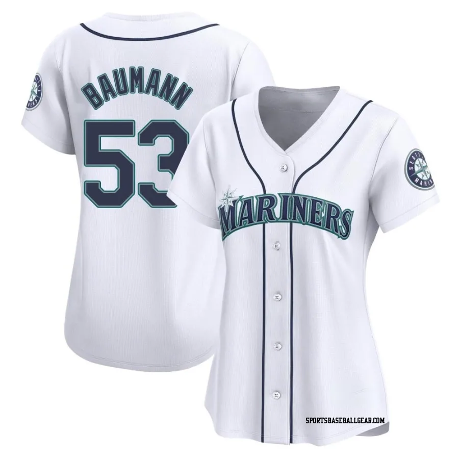 Mike Baumann Women's Seattle Mariners White Limited Home Jersey