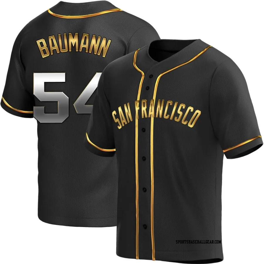 Mike Baumann Youth San Francisco Giants Black Golden Replica Alternate Jersey