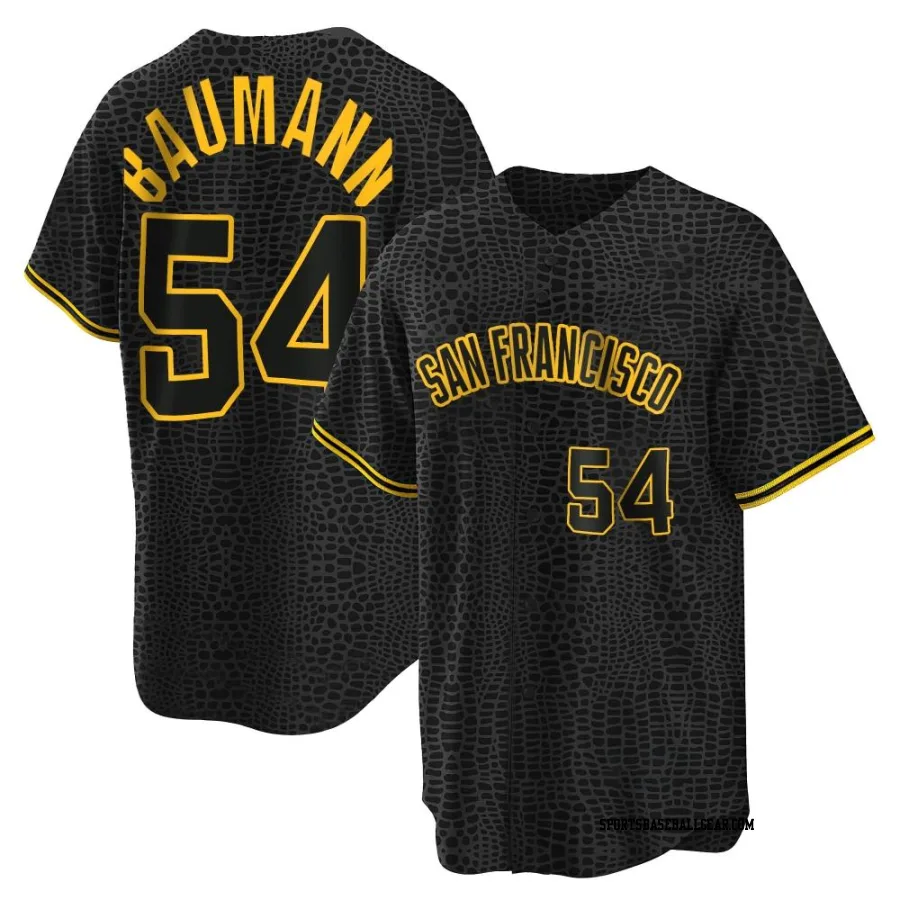 Mike Baumann Youth San Francisco Giants Black Replica Snake Skin City Jersey