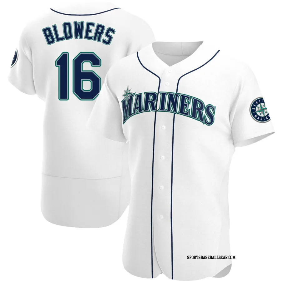 Mike Blowers Men's Seattle Mariners White Authentic Home Jersey