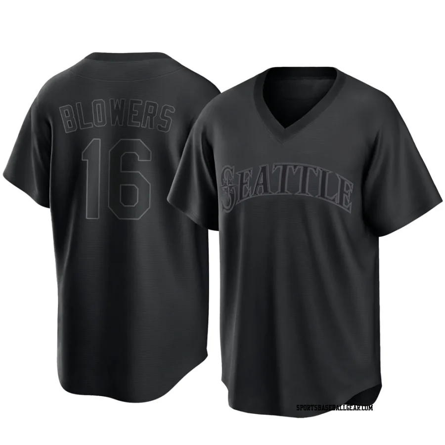 Mike Blowers Youth Seattle Mariners Black Replica Pitch Fashion Jersey