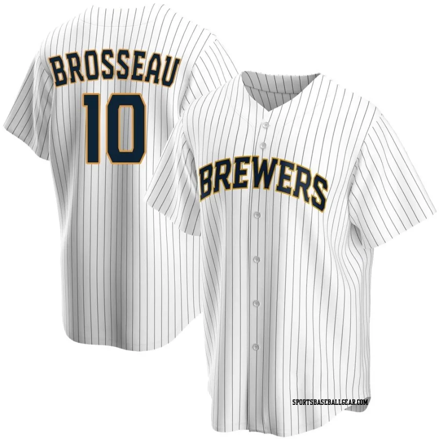 Mike Brosseau Men's Milwaukee Brewers White Replica Home Jersey