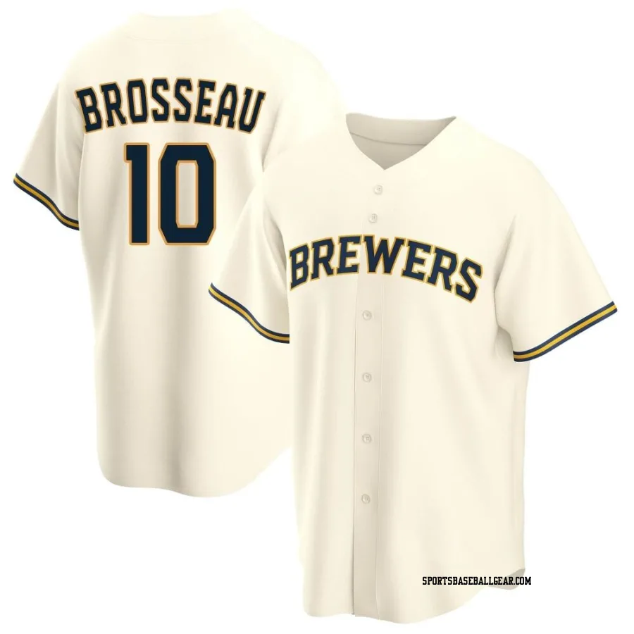 Mike Brosseau Youth Milwaukee Brewers Cream Replica Home Jersey