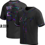 Mike Burrows Men's Pittsburgh Pirates Black Holographic Replica Alternate Jersey