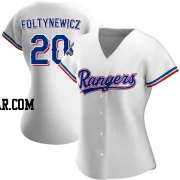 Mike Foltynewicz Women's Texas Rangers White Authentic Home 2023 World Series Champions Jersey