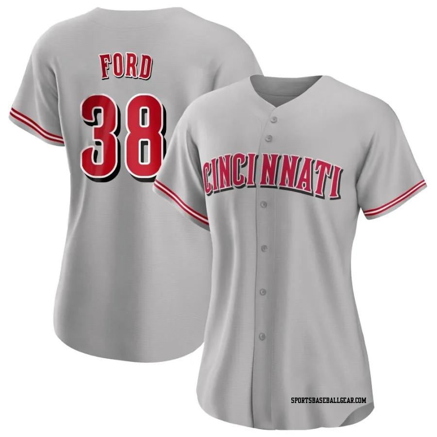 Mike Ford Women's Cincinnati Reds Gray Authentic Road Jersey