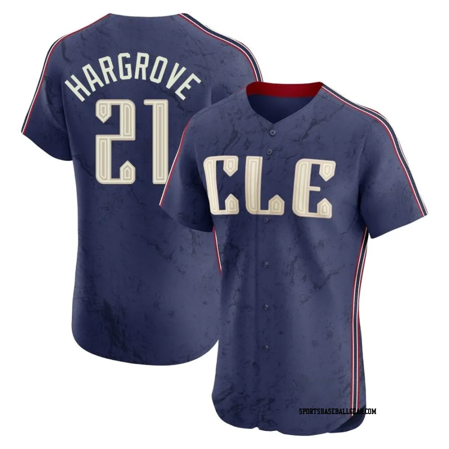 Mike Hargrove Men's Cleveland Guardians Navy Elite 2024 City Connect Jersey