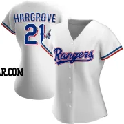 Mike Hargrove Women's Texas Rangers White Authentic Home 2023 World Series Champions Jersey