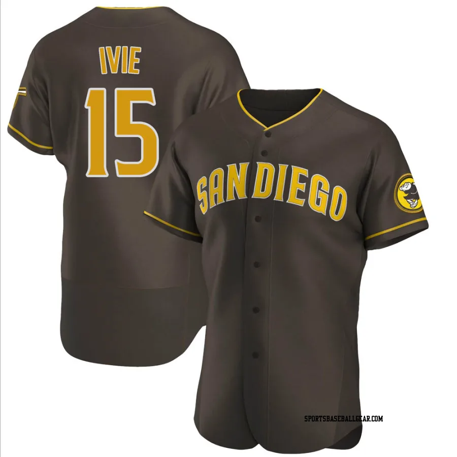 Mike Ivie Men's San Diego Padres Brown Authentic Road Jersey