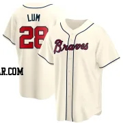 Mike Lum Men's Atlanta Braves Cream Replica Alternate Jersey