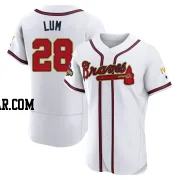 Mike Lum Men's Atlanta Braves Gold Authentic White 2022 Program Jersey