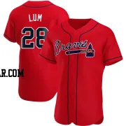 Mike Lum Men's Atlanta Braves Red Authentic Alternate Jersey