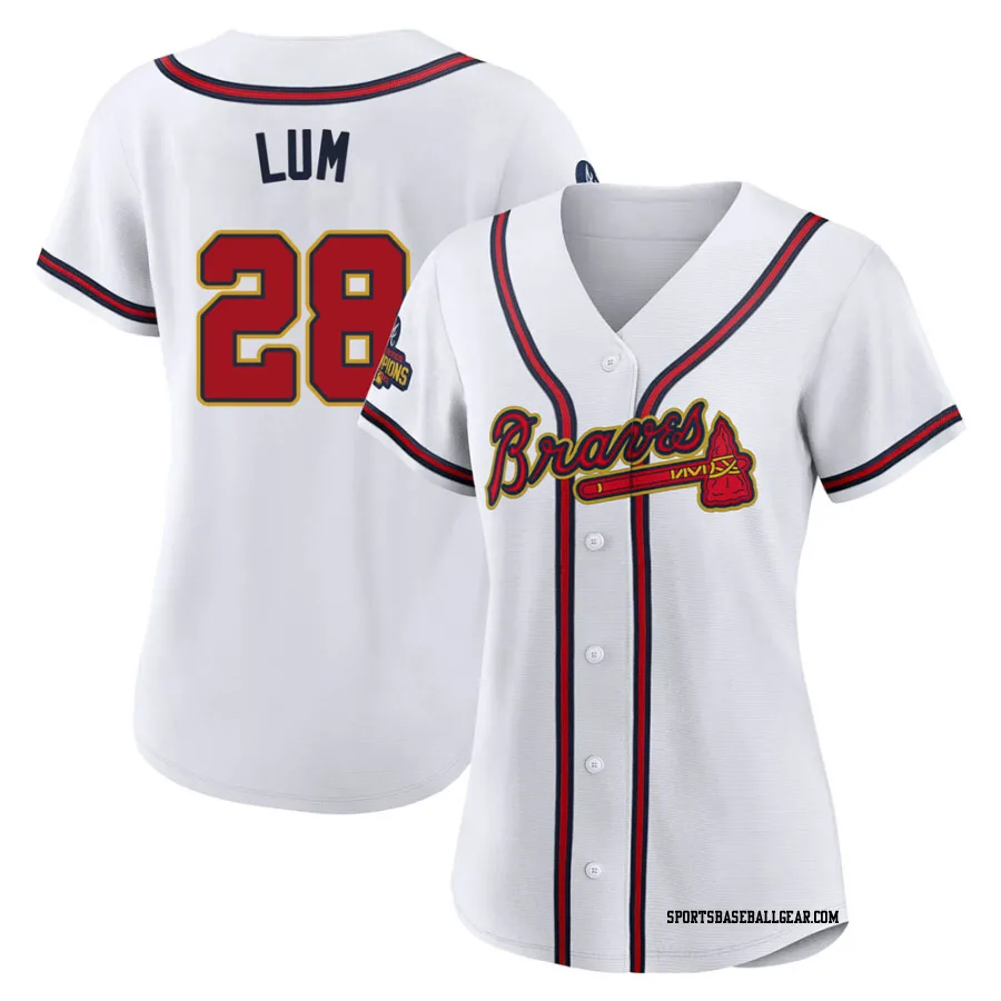 Mike Lum Women's Atlanta Braves Gold Authentic White 2022 Program Jersey