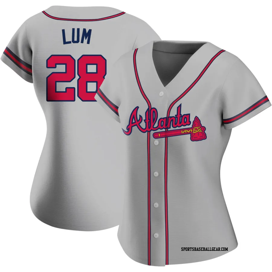 Mike Lum Women's Atlanta Braves Gray Authentic Road Jersey