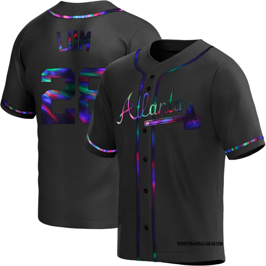 Mike Lum Youth Atlanta Braves Black Holographic Replica Alternate Jersey