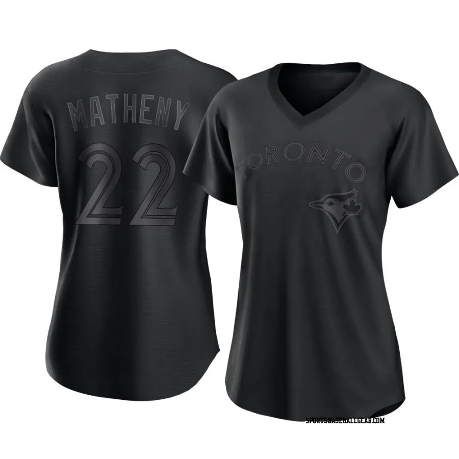 Mike Matheny Women's Toronto Blue Jays Black Authentic Pitch Fashion Jersey