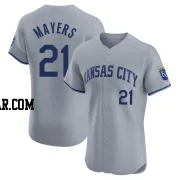 Mike Mayers Men's Kansas City Royals Gray Elite Road Jersey